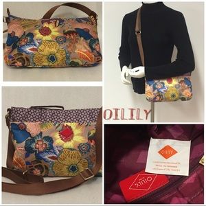 OILILY MESSENGER JACOBEAN Floral FABRIC 7in X 12in